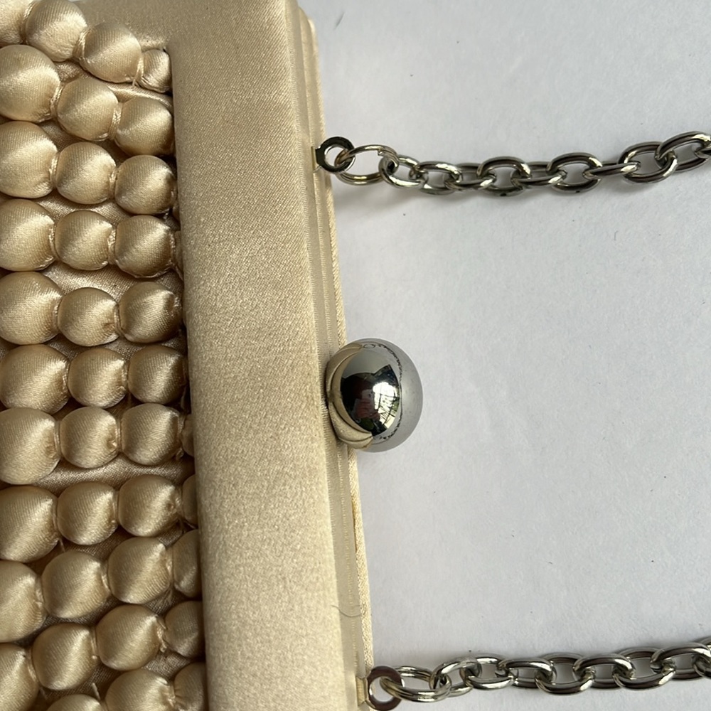 Sondra Roberts Satin Mini Bag Evening Bag Champagne NWT - Picture 5 of 11